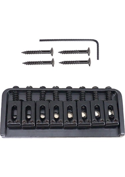 8-String Electric Guitar Accs Sabit Tip Köprü Eyer W/ Vida Anahtarı Siyah (Yurt Dışından)