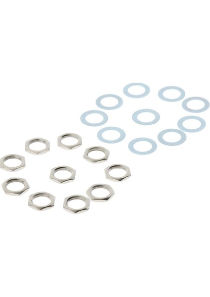 10 Set Elektro Gitar Somunları Yıkayıcılar Giriş Çıkış Somunu 9mm (Yurt Dışından)