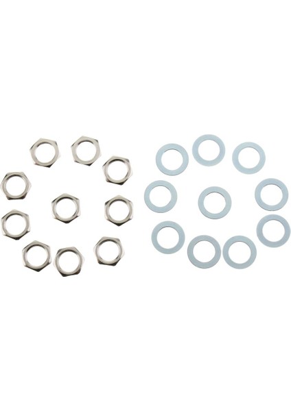 10 Set Elektro Gitar Somunları Yıkayıcılar Giriş Çıkış Somunu 9mm (Yurt Dışından)