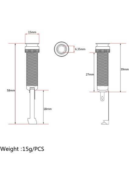 6.35MM 1/4 "stereo Çıkış Uç Pimi Bakır Jack Soket Fişi Gitar (Yurt Dışından) fırsatları