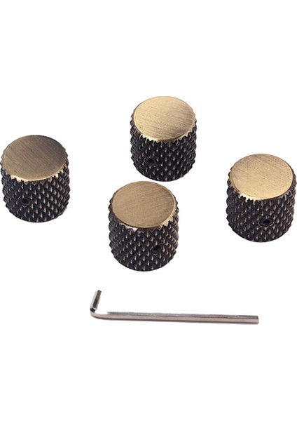 1/4 "katı Şaft Potu Için Metal Düz - Gitar Bronz Seti 4pcs (Yurt Dışından)