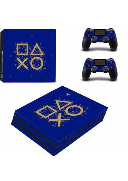 Mavi Arkaplan Kol Düğmeleri Playstation 4 Pro Full Sticker Kaplama