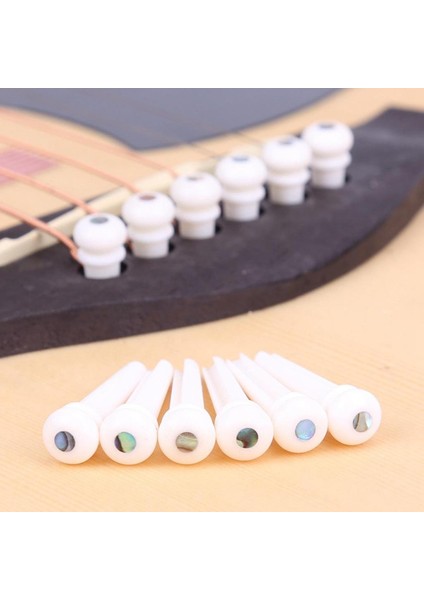 6 x Sığır Kemik Köprüsü Pimleri Gitar Somun + Akustik Gitar Için Eyer (Yurt Dışından) fiyatları