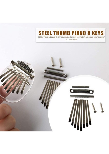 Thumb Piano Köprüsü Eyer 8 Tuşlar Set Kit Için Kalimba Dıy Yedek Parçalar (Yurt Dışından)