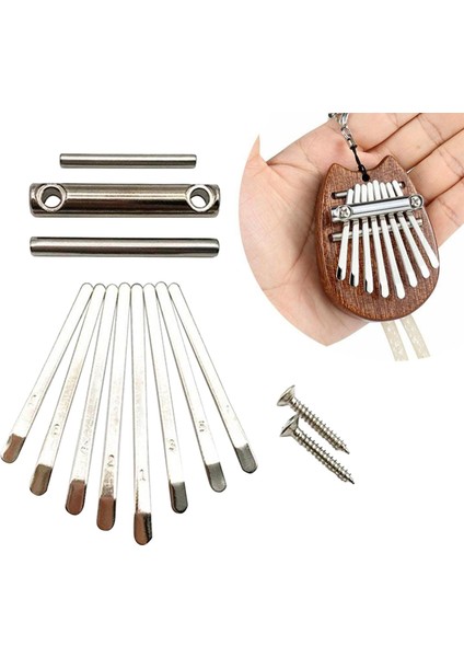 Thumb Piano Köprüsü Eyer 8 Tuşlar Set Kit Için Kalimba Dıy Yedek Parçalar (Yurt Dışından)