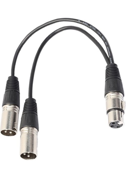 Siyah 3pin Xlr Dişi Fişe Çift Erkek Fiş Mikrofon Kablo Adaptör Aşaması (Yurt Dışından)