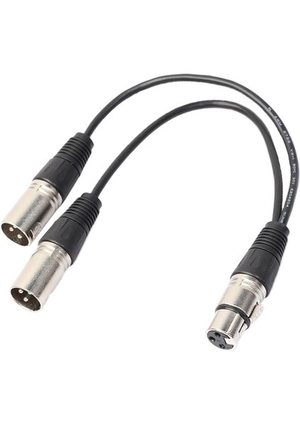 Siyah 3pin Xlr Dişi Fişe Çift Erkek Fiş Mikrofon Kablo Adaptör Aşaması (Yurt Dışından)