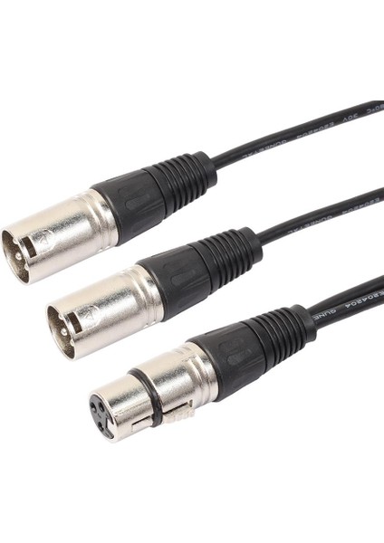 Siyah 3pin Xlr Dişi Fişe Çift Erkek Fiş Mikrofon Kablo Adaptör Aşaması (Yurt Dışından)