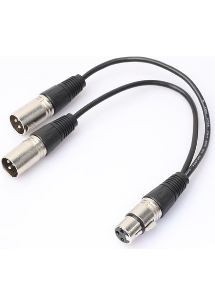 Siyah 3pin Xlr Dişi Fişe Çift Erkek Fiş Mikrofon Kablo Adaptör Aşaması (Yurt Dışından)