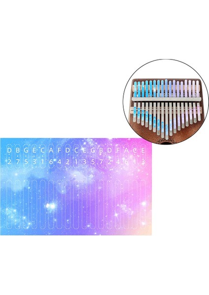 Afrika Kalimba Ölçekli Not Anahtar Logo Sticker Parçaları Acemi Öğrenci Yıldızlı Gökyüzü Için (Yurt Dışından) indirimleri