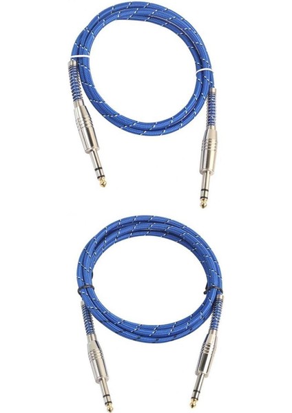 2x 6.35MM (1/4 ") Trs Gitar Bass Için Erkek -Erkek Kablolar Etkisi Mikrofon (Yurt Dışından)