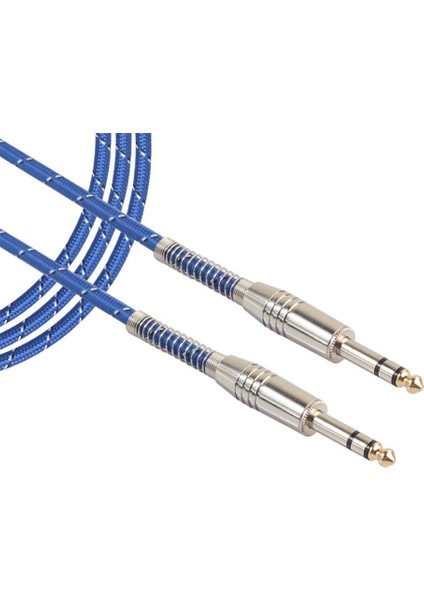 2x 6.35MM (1/4 ") Trs Gitar Bass Için Erkek -Erkek Kablolar Etkisi Mikrofon (Yurt Dışından)
