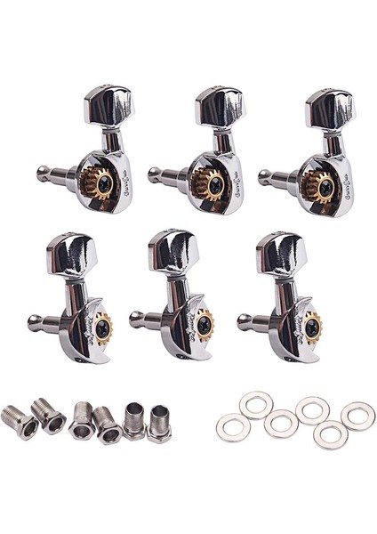 6x 3R3L Gitar Tuning Pegs Tuner Akustik Elektro Gitar Parçaları Chrome (Yurt Dışından)