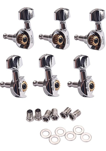 6x 3R3L Gitar Tuning Pegs Tuner Akustik Elektro Gitar Parçaları Chrome (Yurt Dışından)