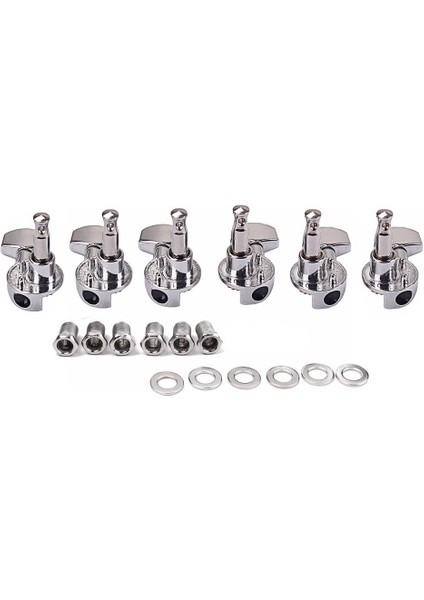 6x 3R3L Gitar Tuning Pegs Tuner Akustik Elektro Gitar Parçaları Chrome (Yurt Dışından)