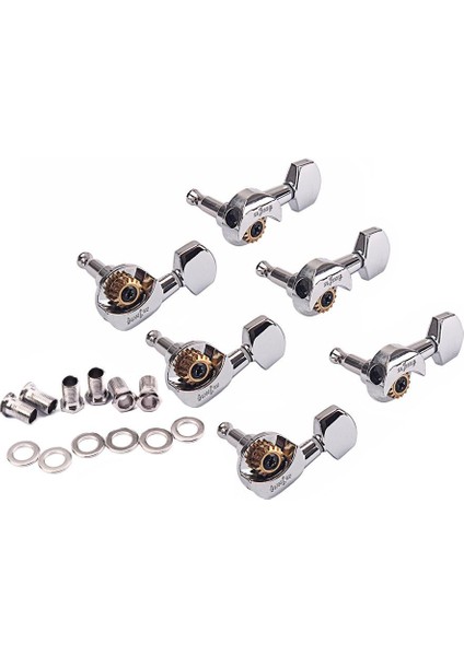 6x 3R3L Gitar Tuning Pegs Tuner Akustik Elektro Gitar Parçaları Chrome (Yurt Dışından)