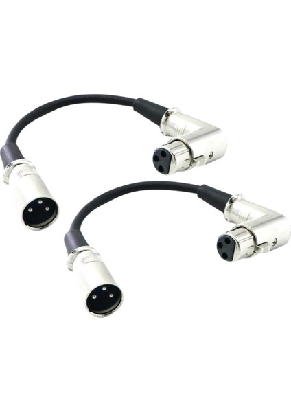 2 Pack Xlr Dik Açılı Dişi - Xlr Erkek Kablosu 7 '' Uzatma Kurşun Adaptörü (Yurt Dışından)