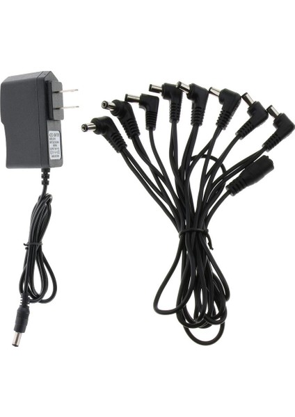 1 - 8 Elektro Gitar Etkisi Pedal Splitter Kablo Kordon 9V1A Güç Adaptörü (Yurt Dışından)