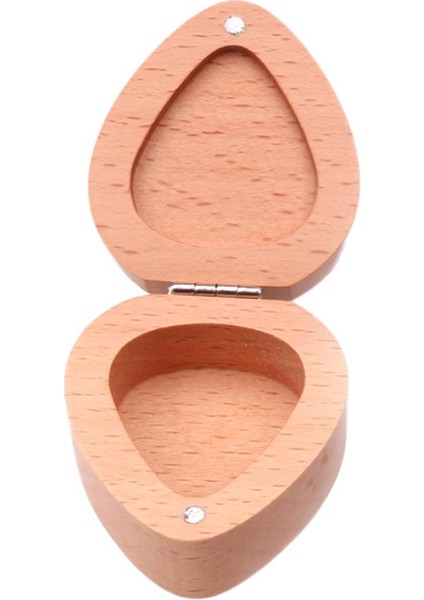 Ahşap Kalp Şeklinde Gitar Pick Plectrum Tutucu Kutusu Için 4 Adet Pick Tutun (Yurt Dışından)