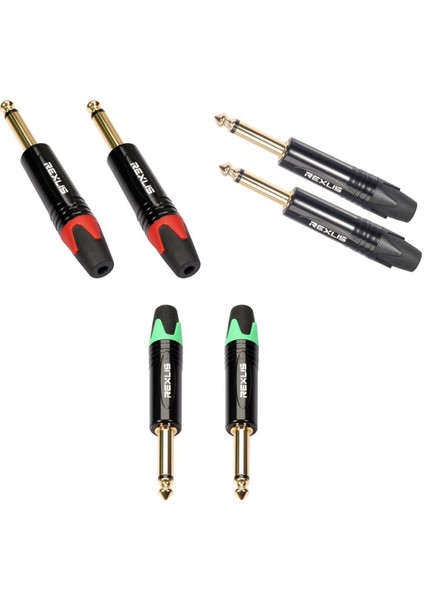 6pcs 1/4 Inç 6.35MM Mono Mikrofon Tapası Gitar Ses Kablosu Konektörleri (Yurt Dışından)