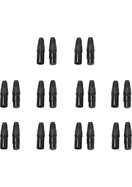 10 Sera 3pin Xlr Dişi Tapa Ses Mikrofonu Ses Konnektörü (Yurt Dışından)