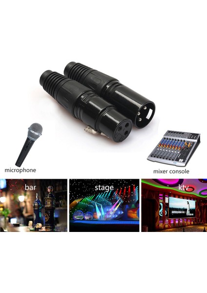 10 Sera 3pin Xlr Dişi Tapa Ses Mikrofonu Ses Konnektörü (Yurt Dışından)
