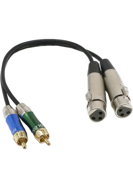 1ft 2 Xlr Dişi -2 Rca Erkek Yama Kablosu -Dual Xlrf -Çift Rca Ses Kablosu (Yurt Dışından)