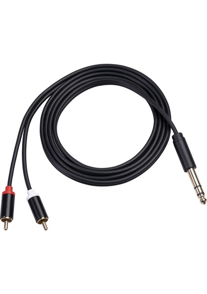 6.35MM 1/4 "jak - 2 Rca Hoparlör Kablosu / Gitar Amp Başı / Kabin 3m (Yurt Dışından)