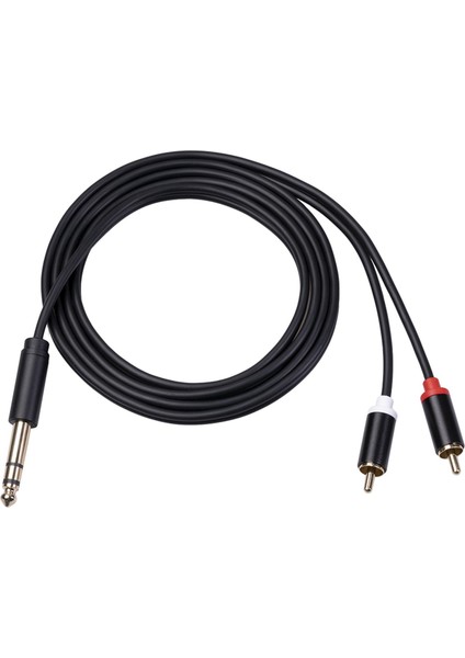 6.35MM 1/4 "jak - 2 Rca Hoparlör Kablosu / Gitar Amp Başı / Kabin 3m (Yurt Dışından)