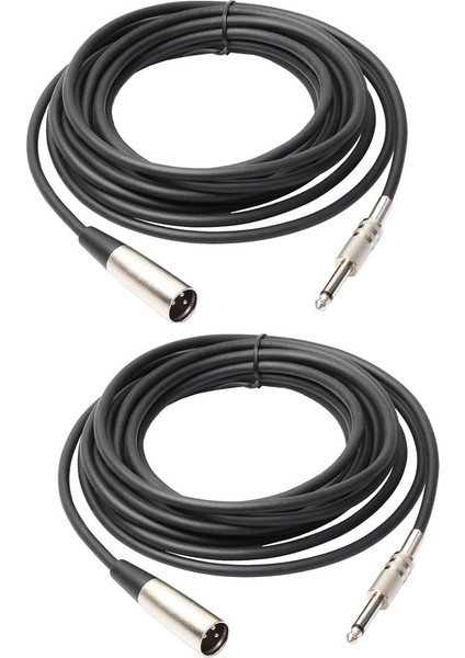 2pcs Xlr 3 Pimli ERKEK-6.35MM 1/4 "mono Korumalı Fiş Mikrofon Kablosu 10FT (Yurt Dışından)