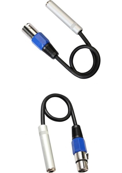 2 x Dengeli 3 Pimli Xlr ERKEK-6.35MM Kadın /erkek Stereo Kablo Erkek Kablosu+Kadın Kablosu (Yurt Dışından)