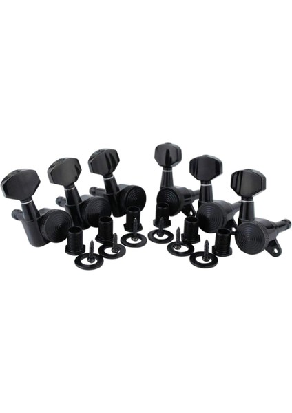 6x Gitar Dize Tuning Pegs Makine Dişli Oranı 1:18 Elektro Gitar Siyah Için 6r (Yurt Dışından) indirimleri