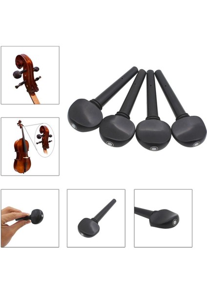 4x Ebony Diy Ayarlama Mandalları Tuşlar 3/4 4/4 Boyut (Yurt Dışından) indirimleri