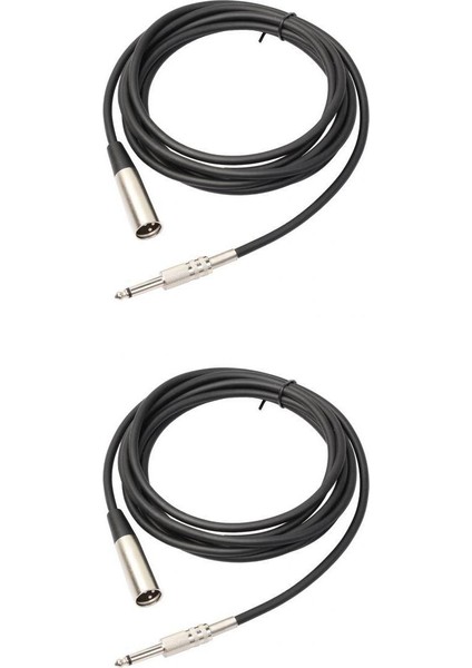 Amplifikatör Için 2x Siyah 3 Pin Xlr Tel Mikrofon Kablosu Müzik Parçaları (Yurt Dışından)