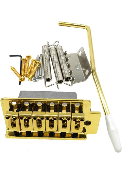 6 Strings Gitar Köprüsü Üst Yük Için St Gitar Çinko Alaşım Parçaları Güçlü Altın (Yurt Dışından)