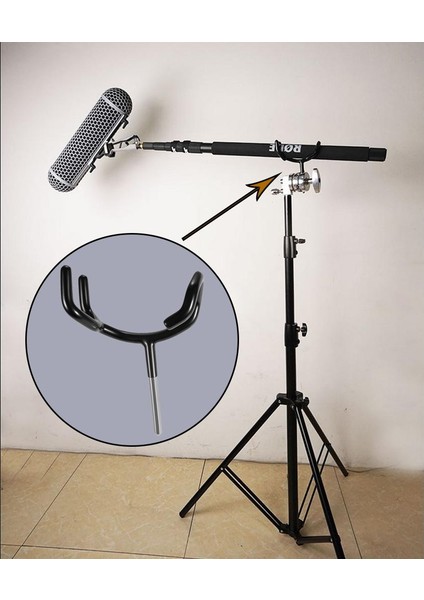 Siyah Mikrofon Audio Batoke Boom Pole Destek Tutucu Mikrofon Standı Montaj Beşiği (Yurt Dışından)