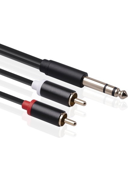6.35MM 1/4 "jak - 2 Rca Hoparlör Kablosu / Gitar Amp Kafası / Kabin 1.5m (Yurt Dışından)