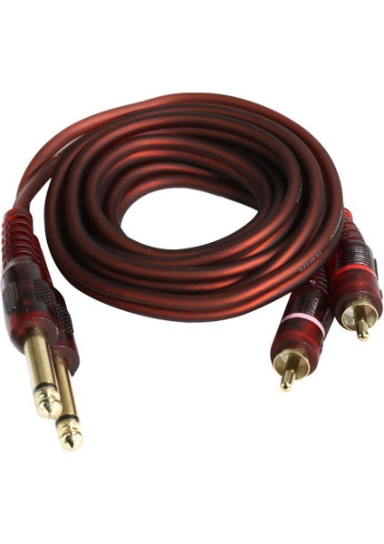 4x 5ft 6.35MM 1/4 Inç Mono Fiş 2 Rca Erkek Ekranlı Ses Kablosu (Yurt Dışından) modelleri