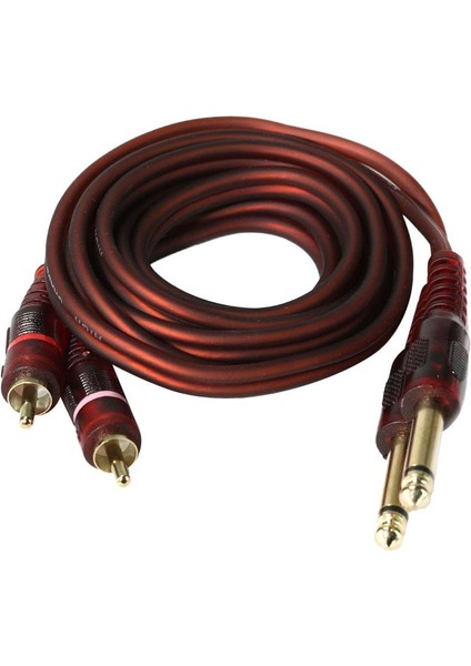 4x 5ft 6.35MM 1/4 Inç Mono Fiş 2 Rca Erkek Ekranlı Ses Kablosu (Yurt Dışından) indirimleri