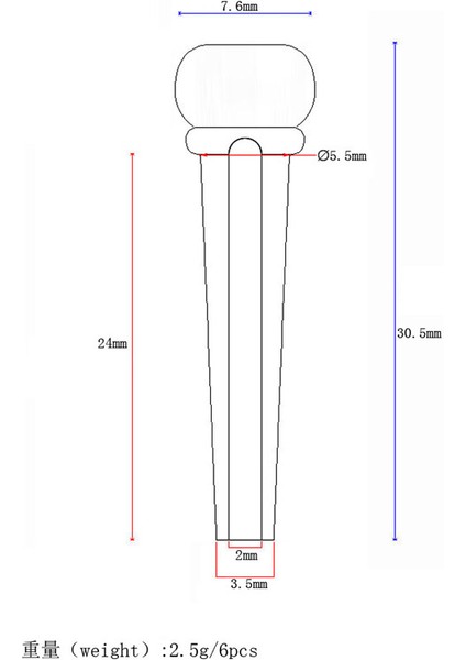 6 Adet Dayanıklı Akçaağaç Akustik Gitar Köprü Pins Dize Kazık Dıy Aksesuar Için (Yurt Dışından)