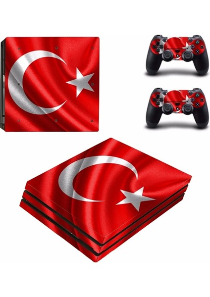Dalgalı Türk Bayrağı Playstation 4 Pro Full Sticker Kaplama