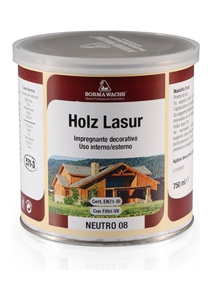 Borma Wachs Holz Lasur (Wood Stain) - Solvent Bazlı Verniksiz Ön Korumalı Ahşap Boyası