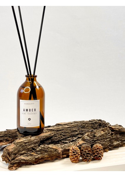 Amber Kokulu Fiber Bambu Çubuklu Oda Kokusu Amber Cam Şişe 100 ml Beyaz Etiketli fiyatları