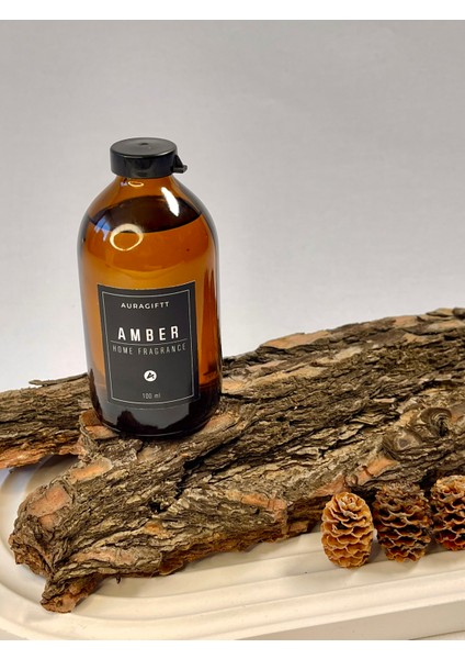Amber Kokulu Fiber Bambu Çubuklu Oda Kokusu Amber Cam Şişe 100 ml Siyah Etiketli modelleri