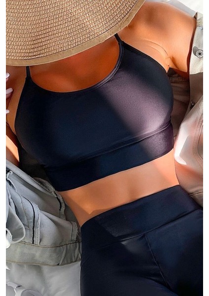 Sırtı Çapraz Şık Tankini Bikini Üstü