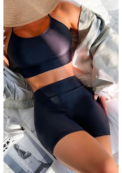 Sırtı Çapraz Şık Tankini Bikini Üstü