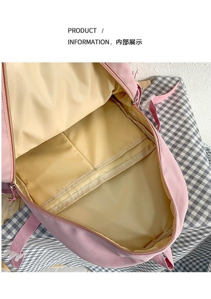 Lise Kız Sırt Çantası Okul Çantaları Kızlar Multipockets Kawaii Sırt Çantası ile 2 Ayı Bebek Genç Için (Yurt Dışından) indirimleri