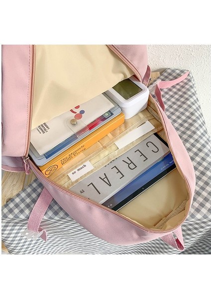 Lise Kız Sırt Çantası Okul Çantaları Kızlar Multipockets Kawaii Sırt Çantası ile 2 Ayı Bebek Genç Için (Yurt Dışından) modelleri