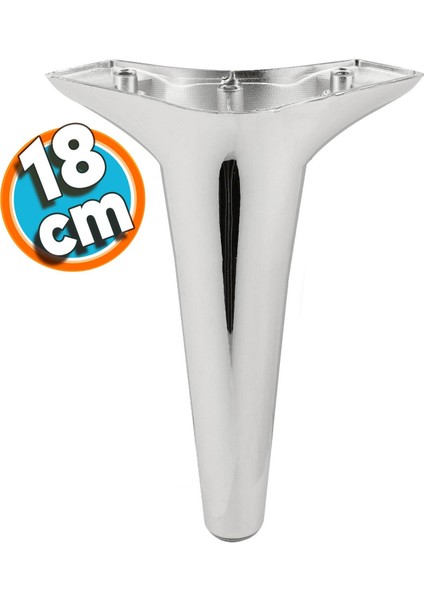 Mobilya Kanepe Çekyat Sehpa Tv Ünitesi Baza Koltuk Ayağı Krom Renk 18 cm Ayak