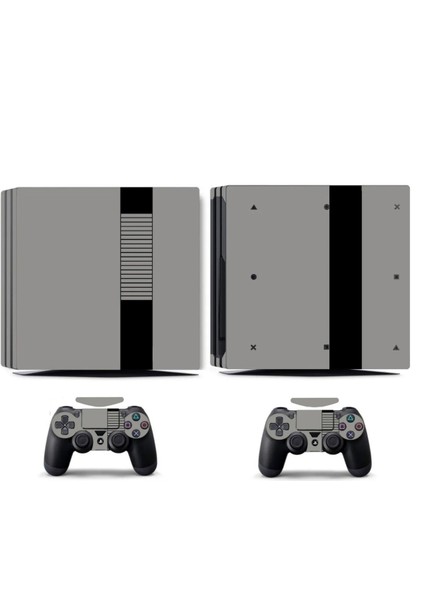 Retro Çizgiler Playstation 4 Pro Full Sticker Kaplama